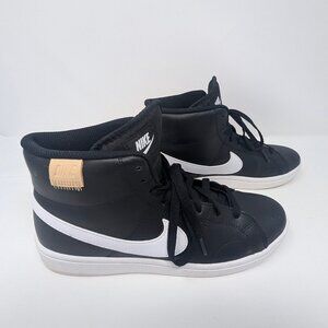 Nike Men's Court Royale 2 Size 8 Mid Black w/White Swoosh